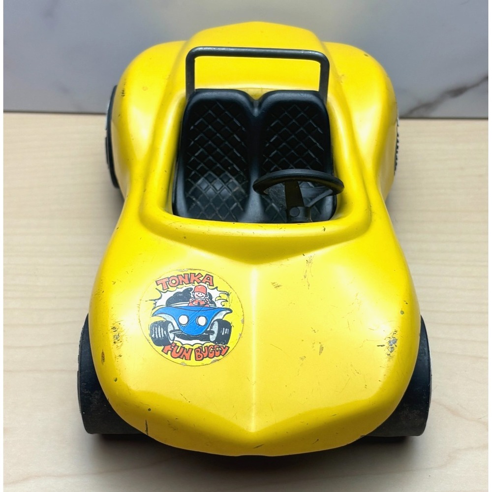 Tonka Vintage 1970s Fun Buggy Yellow Pressed Steel Dune Buggy 7in USA Made